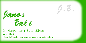 janos bali business card